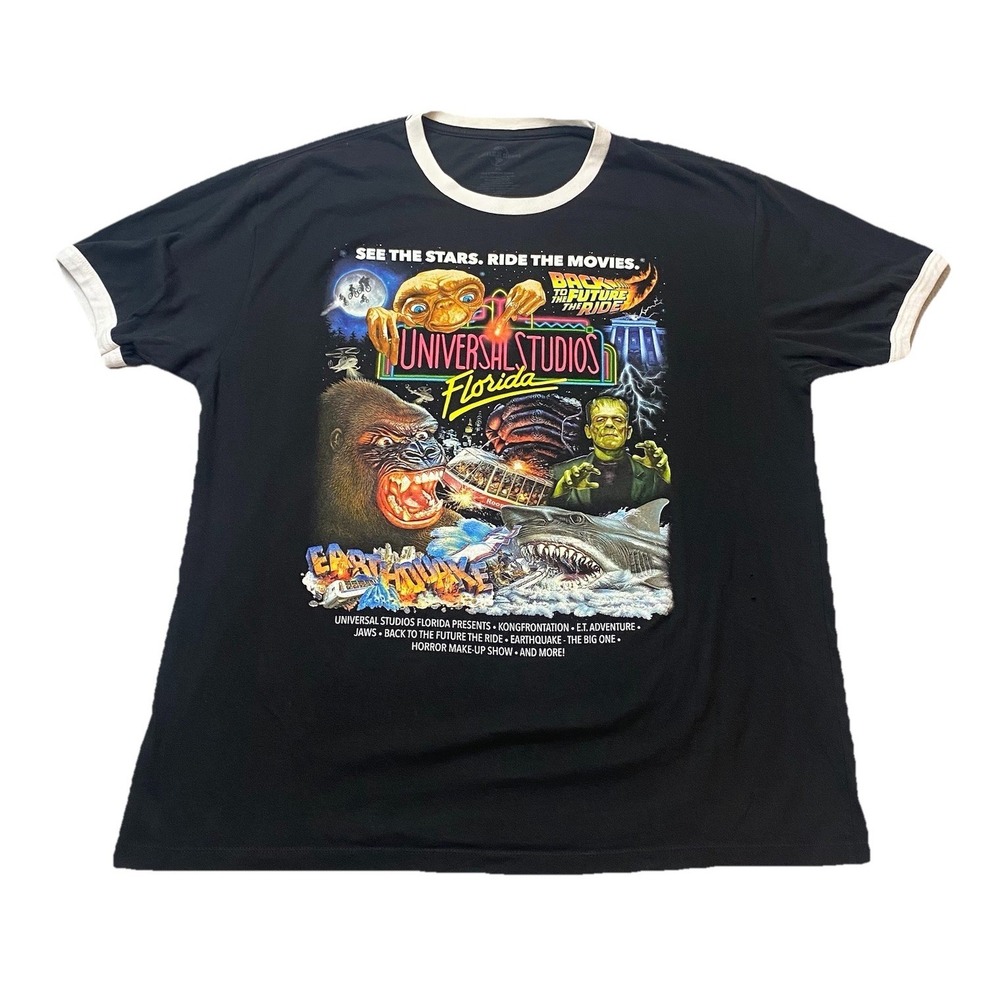 Universal Studios Florida Ringer TShirt XL Back to the Future ET Jaws King Kong